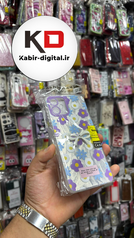 قاب گوشی Galaxy A06سامسونگ Brush Case طرح پاپیون و گل بنفش محافظ لنز دار