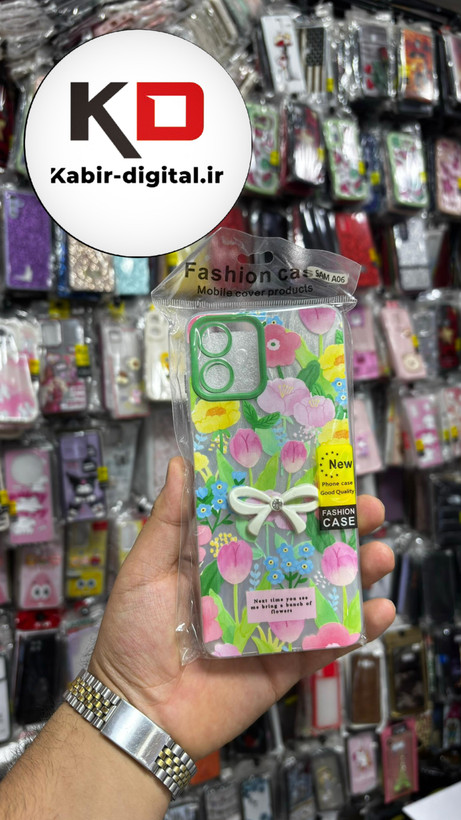 قاب گوشی Galaxy A06سامسونگ Brush Case طرح پاپیون و گل لاله محافظ لنز دار