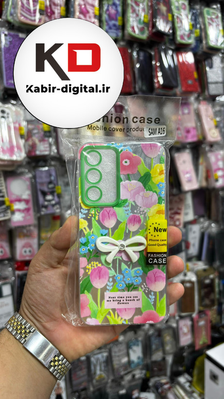 قاب گوشی Galaxy A26/A16سامسونگ Brush Case طرح پاپیون و گل لاله محافظ لنز دار