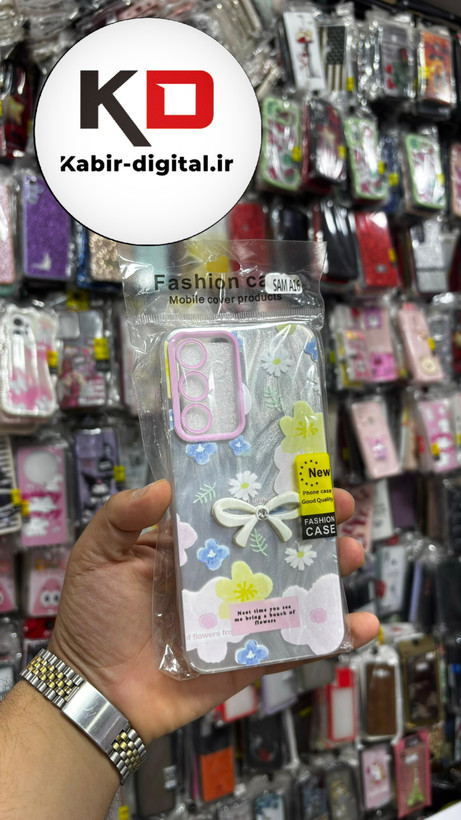 قاب گوشی Galaxy A26/A16سامسونگ Brush Case طرح پاپیون و گل صورتی محافظ لنز دار