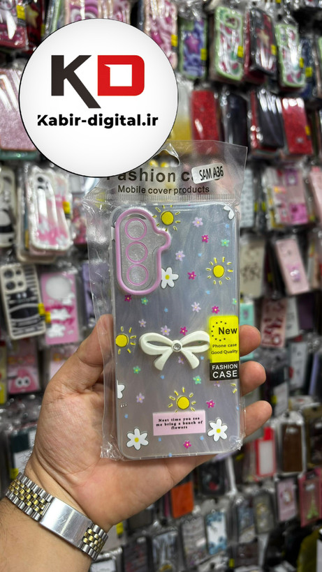 قاب گوشی Galaxy A36سامسونگ Brush Case طرح پاپیون و گل محافظ لنز دار