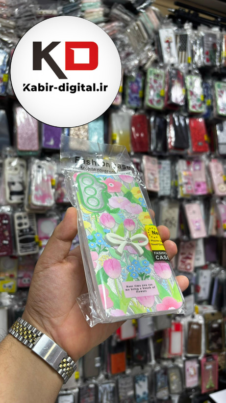 قاب گوشی Galaxy A56سامسونگ Brush Case طرح پاپیون و گل لاله محافظ لنز دار