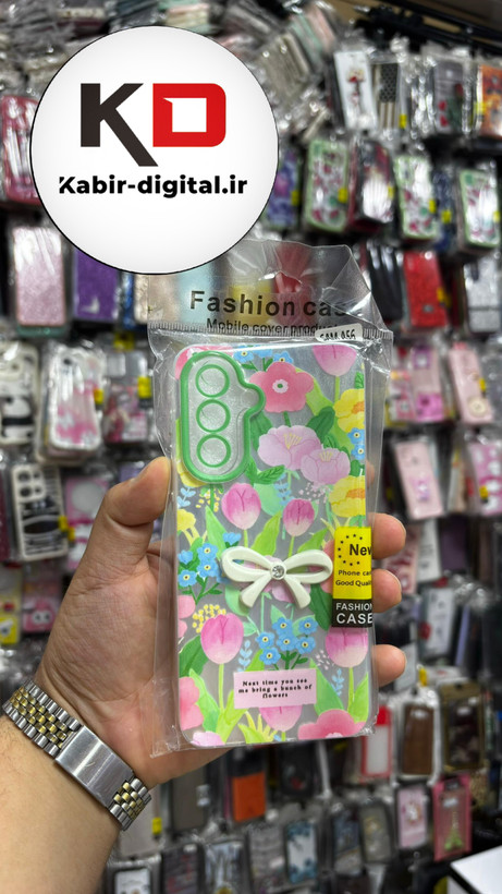قاب گوشی Galaxy A56سامسونگ Brush Case طرح پاپیون و گل لاله محافظ لنز دار