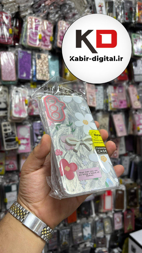 قاب گوشی Galaxy A56سامسونگ Brush Case طرح پاپیون و گل سرخ محافظ لنز دار