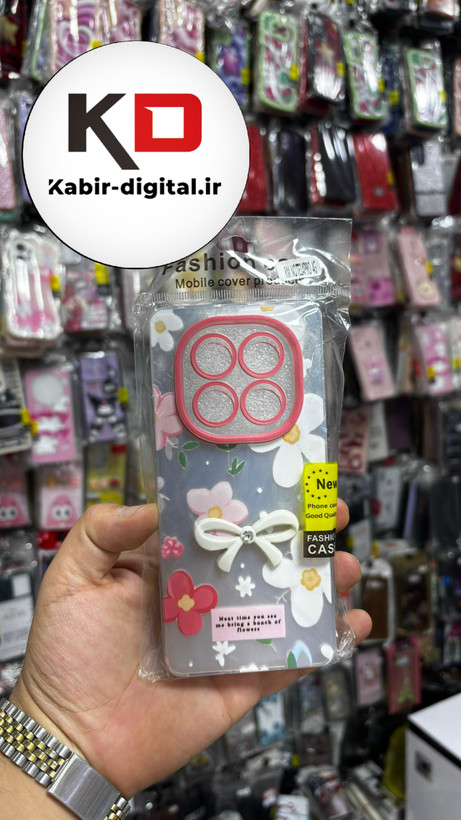 قاب گوشیRedmi Note 14 Pro 4Gشیائومی Brush Case طرح پاپیون و گل سرخ محافظ لنز دار
