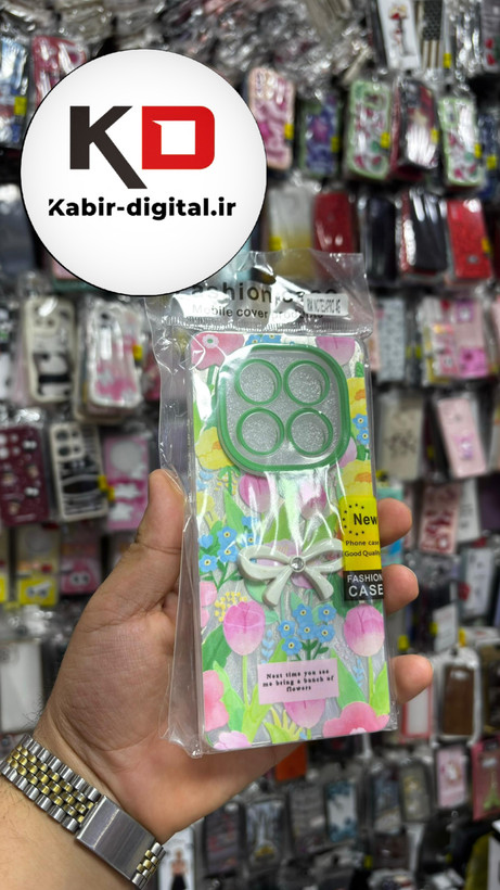 قاب گوشیRedmi Note 14 Pro 4Gشیائومی Brush Case طرح پاپیون و گل لاله محافظ لنز دار