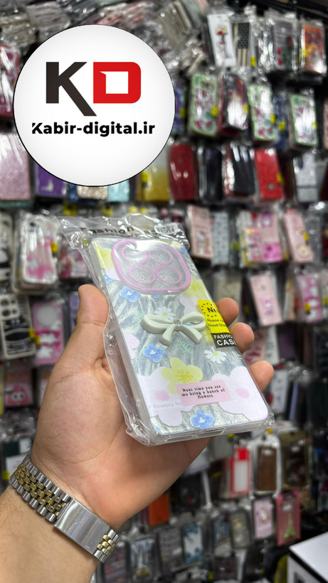 قاب گوشیRedmi Note 14 Pro 4Gشیائومی Brush Case طرح پاپیون و گل صورتی محافظ لنز دار
