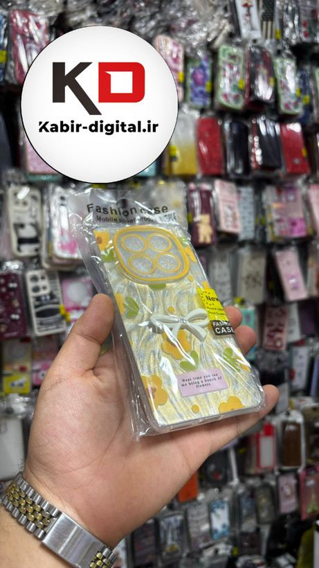 قاب گوشیRedmi Note 14 Pro 4Gشیائومی Brush Case طرح پاپیون و گل زرد محافظ لنز دار