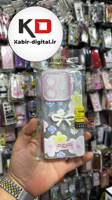 قاب گوشیRedmi Note 14 4Gشیائومی Brush Case طرح پاپیون و گل صورتی محافظ لنز دار