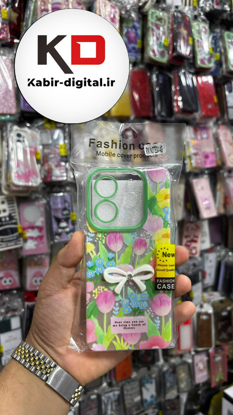 قاب گوشیRedmi Note 14 4Gشیائومی Brush Case طرح پاپیون و گل لاله محافظ لنز دار
