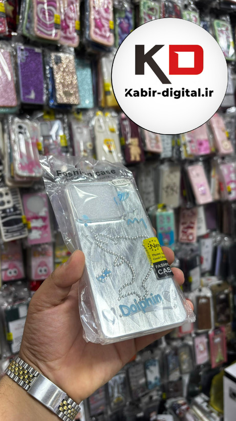 قاب گوشیRedmi Note 13 Pro 5G شیائومی موج دار سخت Hard لیزری لاکچری کیس نگین دار دور شفاف طرح دلفین