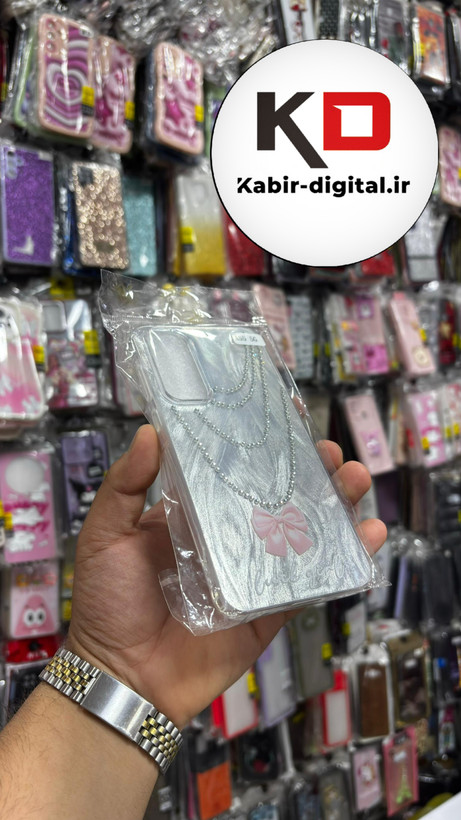 قاب گوشی Galaxy A35/55 سامسونگ موج دار سخت Hard لیزری لاکچری کیس نگین دار دور شفاف طرحدار