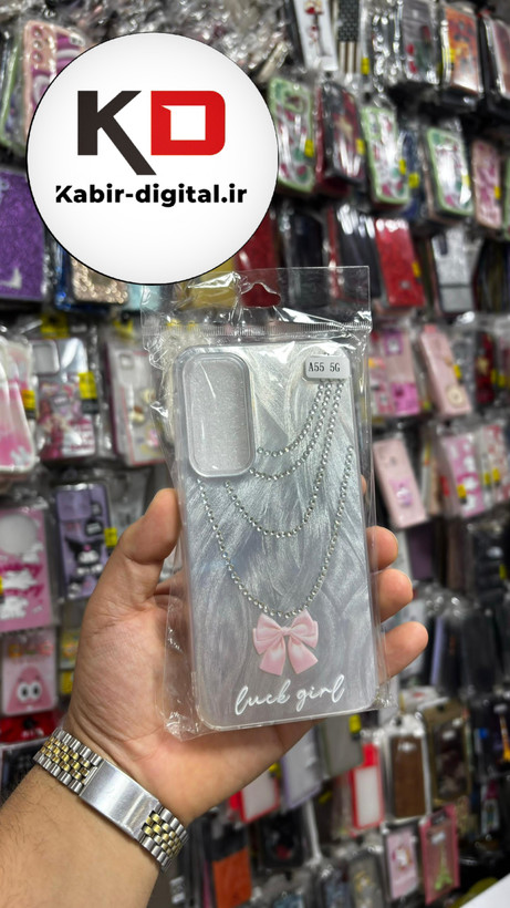 قاب گوشی Galaxy A35/55 سامسونگ موج دار سخت Hard لیزری لاکچری کیس نگین دار دور شفاف طرحدار