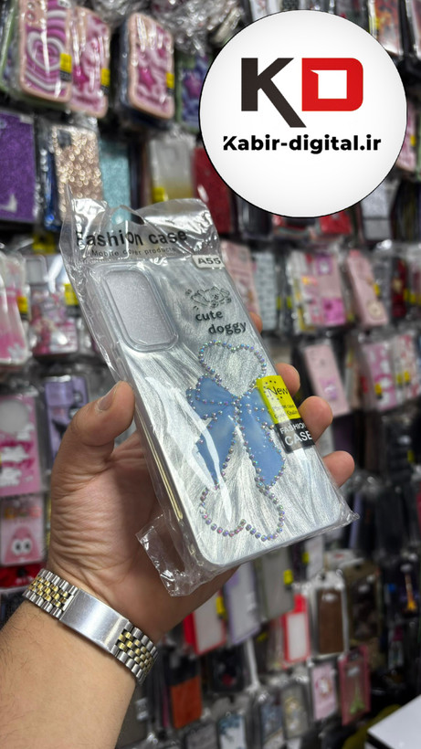 قاب گوشی Galaxy A35/55 سامسونگ موج دار سخت Hard لیزری لاکچری کیس نگین دار دور شفاف طرحدار
