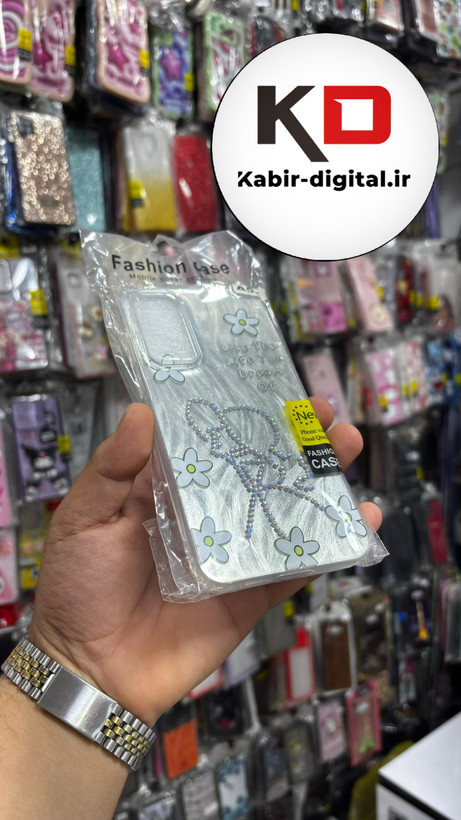 قاب گوشی Galaxy A35/55 سامسونگ موج دار سخت Hard لیزری لاکچری کیس نگین دار دور شفاف طرح دختر