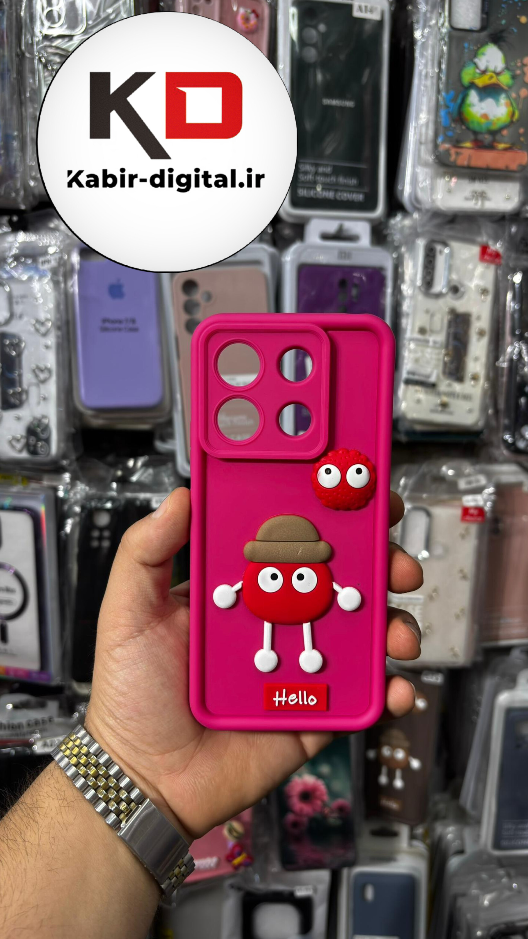 قاب گوشی Redmi Note 13 Pro 5G - POCO X6 شیائومی سیلیکونی ژله ای سولید SOLID سه بعدی برجسته عروسکی صورتی محافظ لنزدار