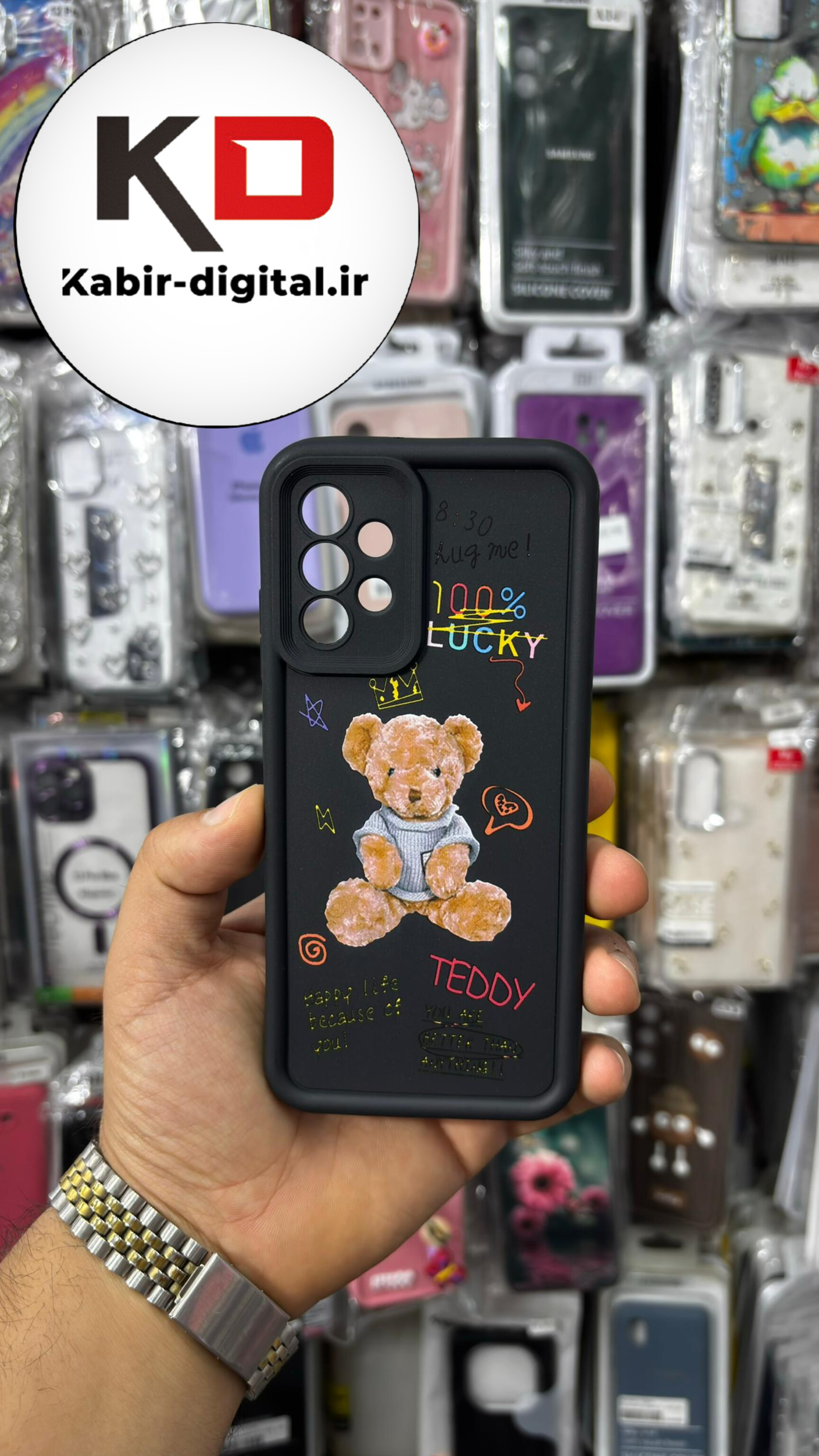 قاب گوشی Galaxy A32 سامسونگ سیلیکونی ژله ای سولید SOLID سه بعدی برجسته عروسکی خرسی محافظ لنزدار