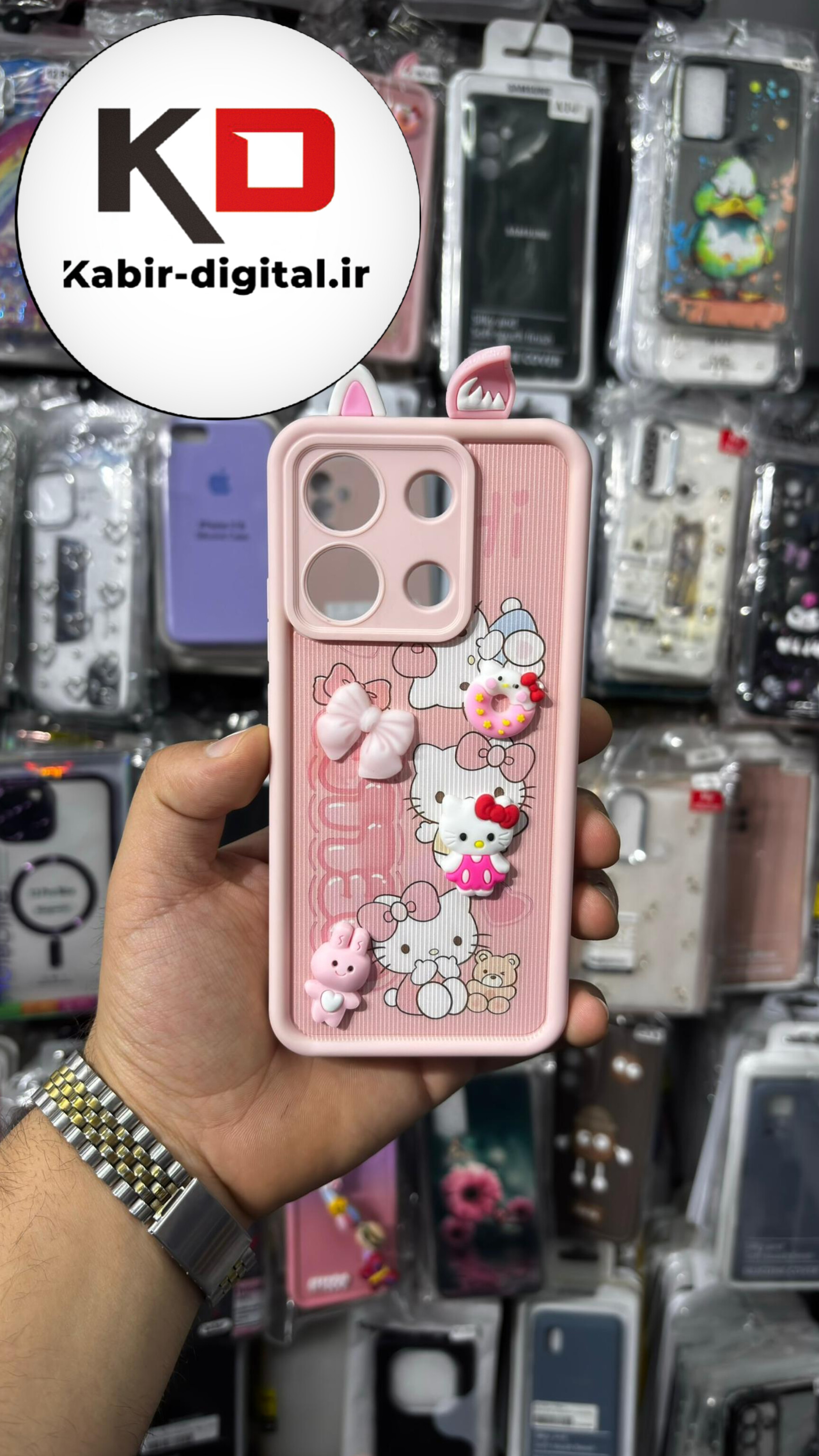 قاب گوشی Redmi Note 13 4G شیائومی سیلیکونی ژله ای سولید SOLID سه بعدی برجسته عروسکی هلوکیتی محافظ لنزدار