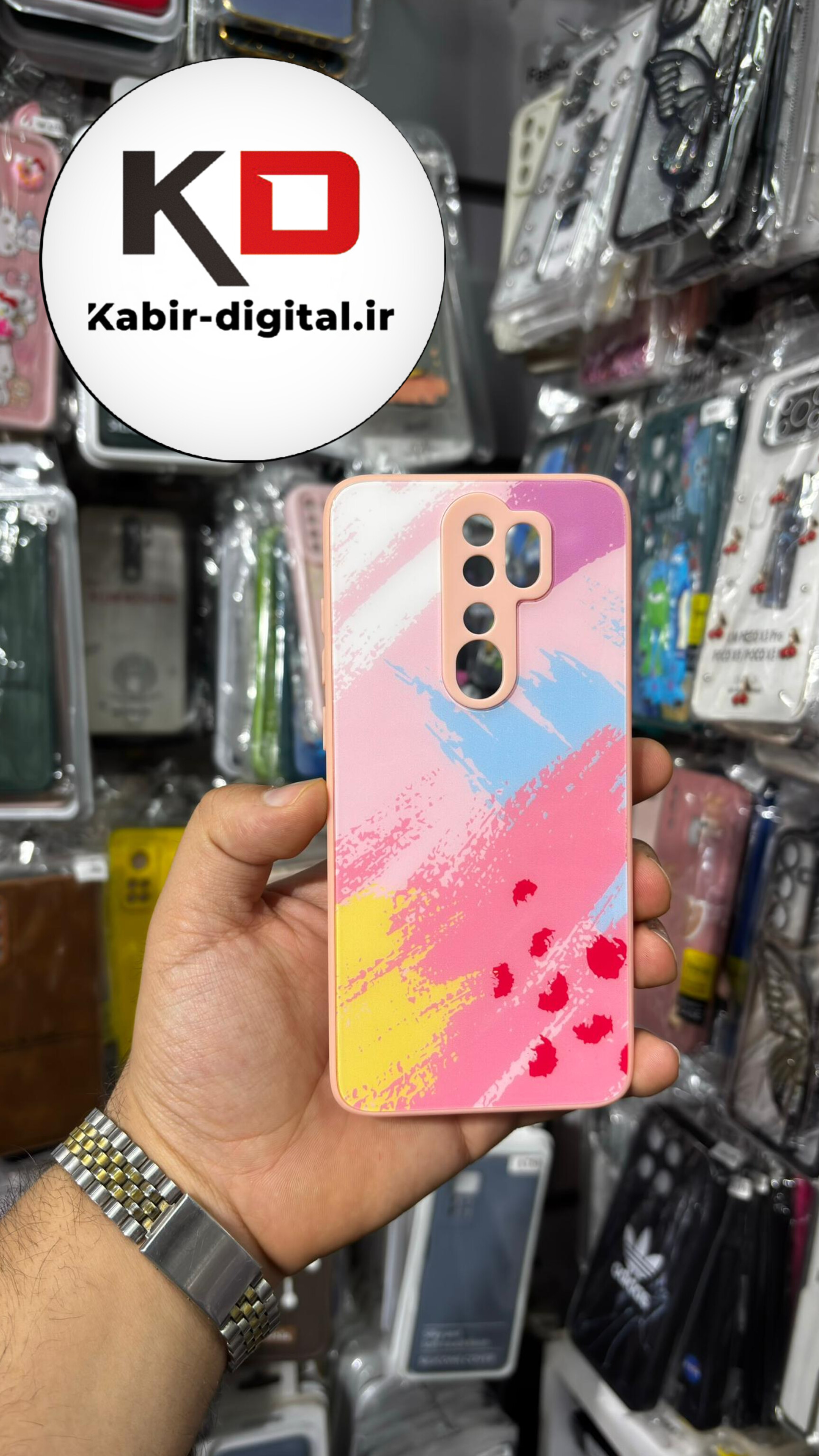 کاور آبرنگی رنگ صورتی مناسب برای گوشی موبایل شیائومی Redmi Note 8 Pro