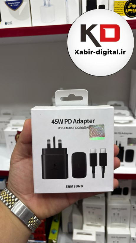 شارژر 45W اصلی سامسونگ Galaxy S22 Ultra به همراه کابل 1.8 متری Type-C