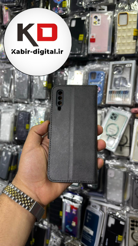 کیف گوشی Galaxy A50 /A50s/A30s سامسونگ چرم مگنتی جاکارتی بند آویز دار مشکی