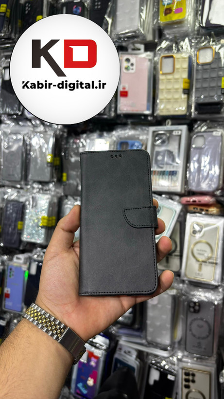 کیف گوشی Galaxy A31 سامسونگ چرم مگنتی جاکارتی بند آویز دار مشکی