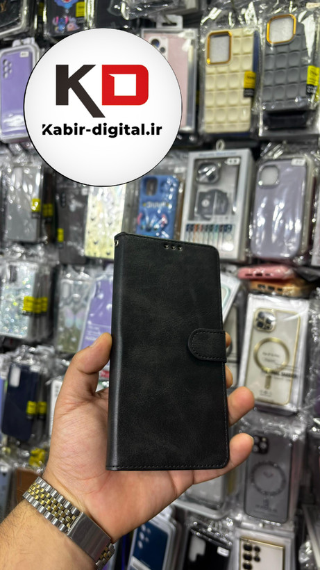 کیف گوشی Galaxy A51 سامسونگ چرم مگنتی جاکارتی بند آویز دار مشکی