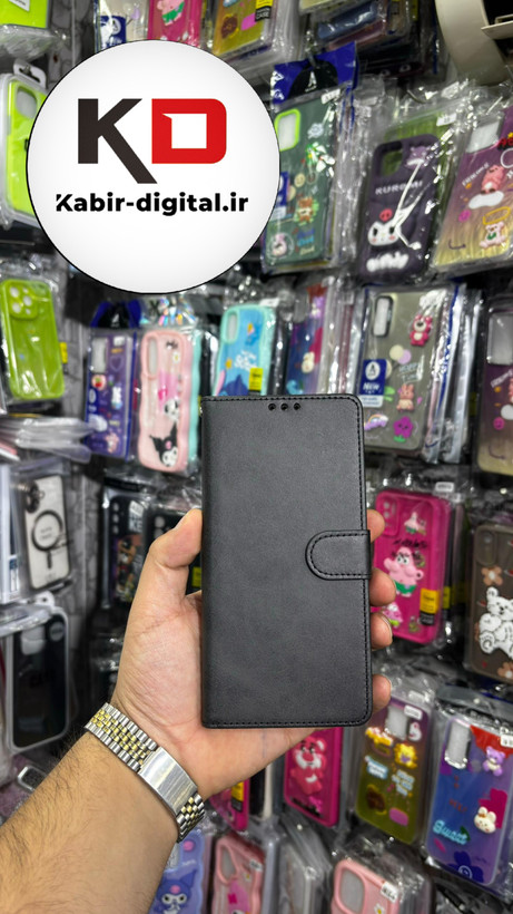کیف گوشی Galaxy A22 4G /M32 سامسونگ چرم مگنتی جاکارتی بند آویز دار مشکی