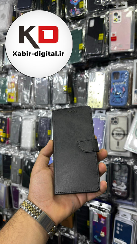 کیف گوشی Galaxy A10 سامسونگ چرم مگنتی جاکارتی بند آویز دار مشکی