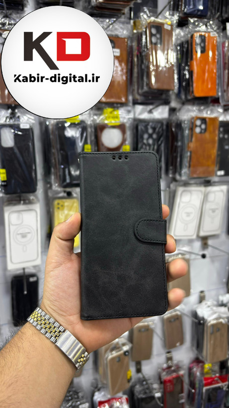 کیف گوشی Galaxy A11/M11 سامسونگ چرم مگنتی جاکارتی بند آویز دار مشکی