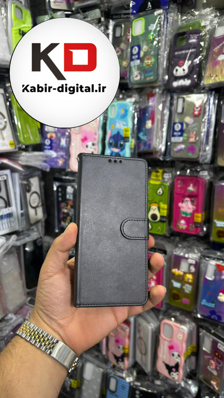 کیف گوشی Redmi Note 11 Pro 4G/Note 12 Pro 4Gشیائومی چرم مگنتی جاکارتی بند آویز دار مشکی