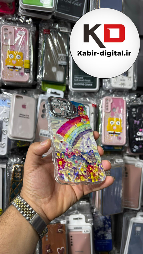 کاور گوشی مدل پروانه بابونه رنگین کمان Babooneh Butterfly Ruby استنشو مناسب برای iPhone 16 pro maxآیفون