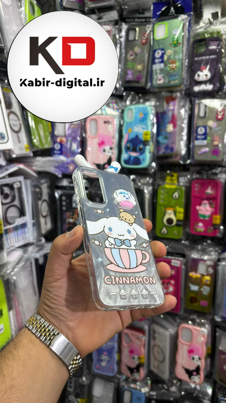 کاور گوشی Galaxy A25 سامسونگ فانتزی سخت Hard لیزری عروسکی برجسته خرس سفید کیوت
