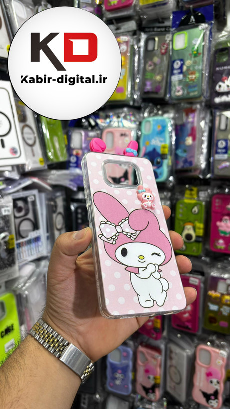 قاب گوشی POCO X3/POCO X3 Pro شیائومی فانتزی سخت Hard لیزری عروسکی برجسته ملودی صورتی کیوت