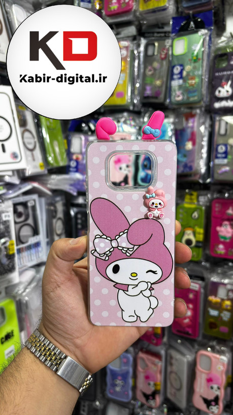 قاب گوشی POCO X3/POCO X3 Pro شیائومی فانتزی سخت Hard لیزری عروسکی برجسته ملودی صورتی کیوت