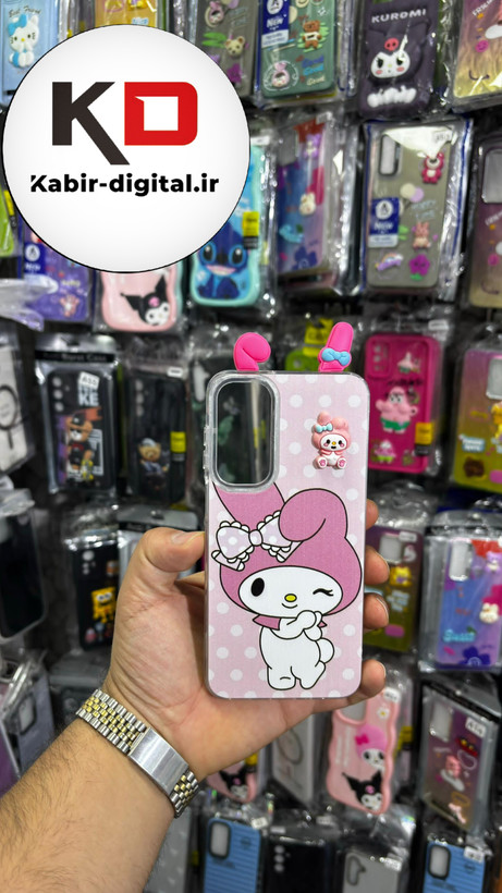 قاب گوشی Galaxy A16 / A26/A17 سامسونگ فانتزی سخت Hard لیزری عروسکی برجسته ملودی صورتی کیوت