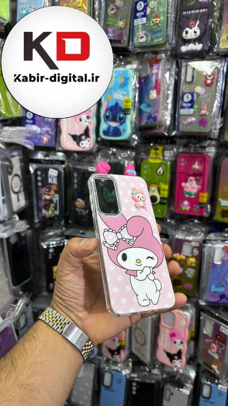 قاب گوشی Galaxy A16 / A26/A17 سامسونگ فانتزی سخت Hard لیزری عروسکی برجسته ملودی صورتی کیوت