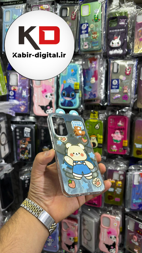 کاور گوشی Galaxy A54 سامسونگ فانتزی سخت Hard لیزری عروسکی برجسته خرس کیوت