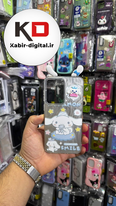 کاور گوشی Galaxy A36/A56 سامسونگ فانتزی سخت Hard لیزری عروسکی برجسته خرس سفید کیوت