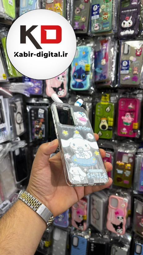 کاور گوشی Galaxy A36/A56 سامسونگ فانتزی سخت Hard لیزری عروسکی برجسته خرس سفید کیوت