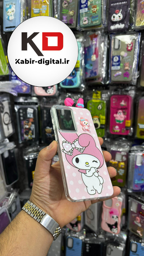 کاور گوشی Galaxy A36/A56 سامسونگ فانتزی سخت Hard لیزری عروسکی برجسته ملودی صورتی کیوت