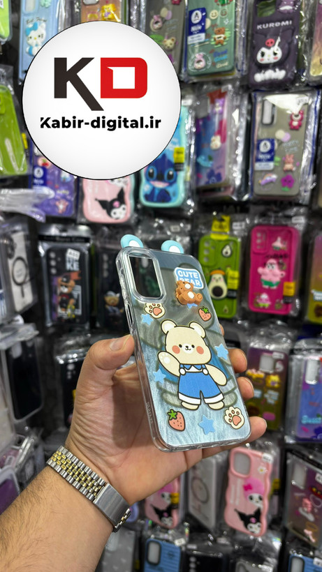 کاور گوشی Galaxy A15/A24/A25 سامسونگ فانتزی سخت Hard لیزری عروسکی برجسته خرس کیوت