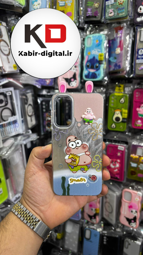 کاور گوشی Galaxy A15/A24/A25 سامسونگ فانتزی سخت Hard لیزری عروسکی برجسته پاتریک کیوت