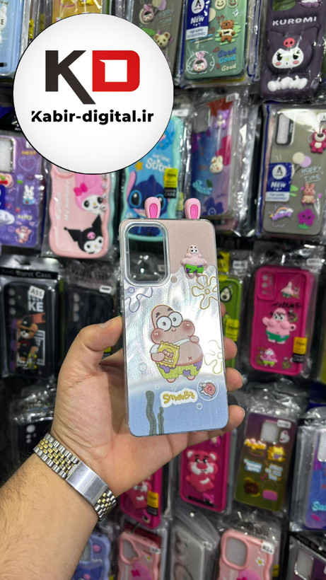 کاور گوشی Galaxy A52/A52s سامسونگ فانتزی سخت Hard لیزری عروسکی برجسته پاتریک کیوت