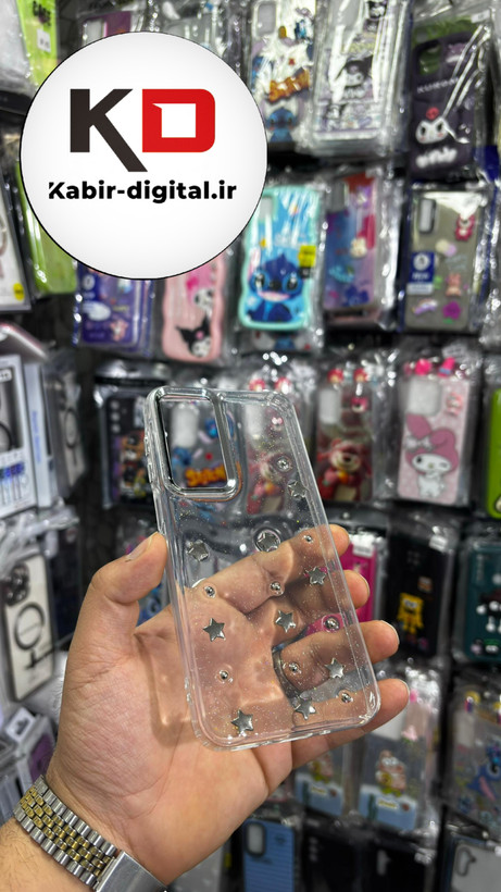 قاب گوشی Galaxy A16 / A26/A17 سامسونگ لاکچری شفاف رزینی طرح شاین لنز کرومی طرح ستاره