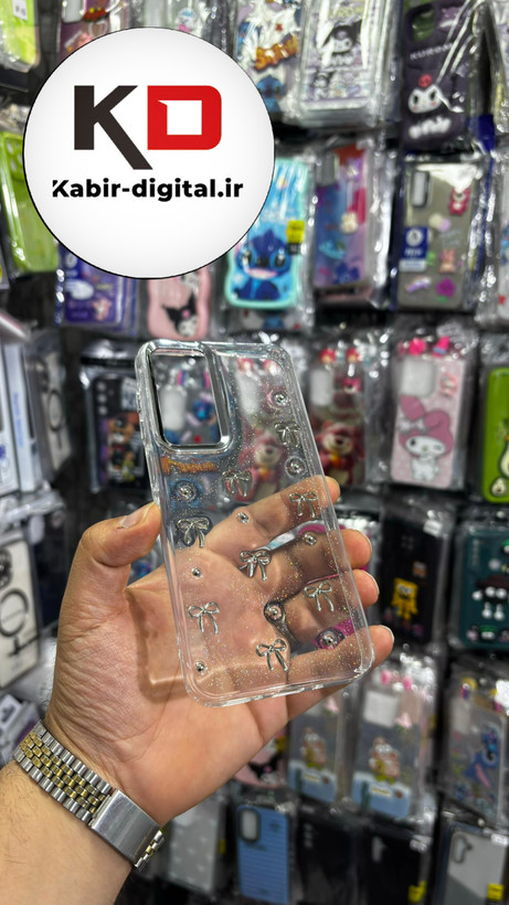 قاب گوشی Galaxy A16 / A26/A17 سامسونگ لاکچری شفاف رزینی طرح شاین لنز کرومی طرح پاپیون کرومی