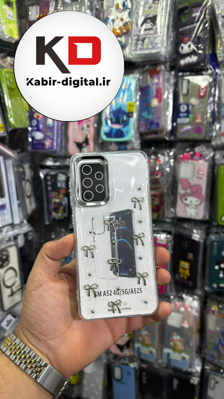قاب گوشی Galaxy A52/A52sسامسونگ لاکچری شفاف رزینی طرح شاین لنز کرومی طرح پاپیون کرومی