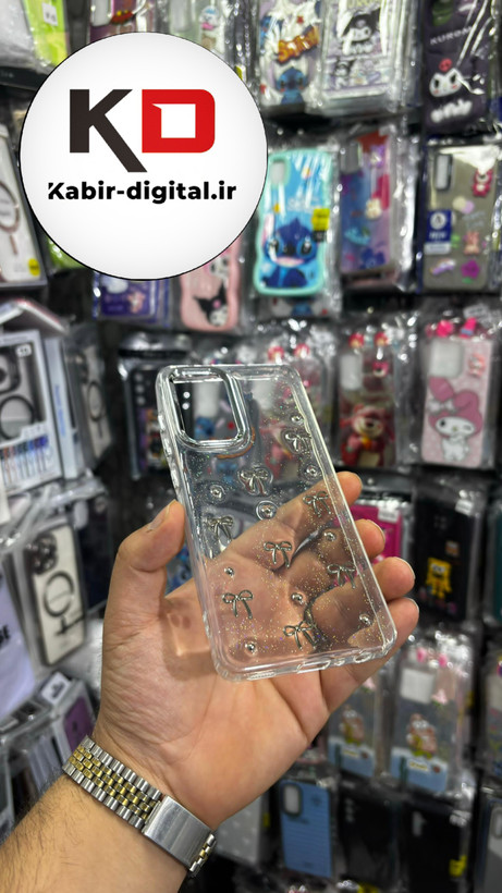 قاب گوشی Galaxy A52/A52sسامسونگ لاکچری شفاف رزینی طرح شاین لنز کرومی طرح پاپیون کرومی