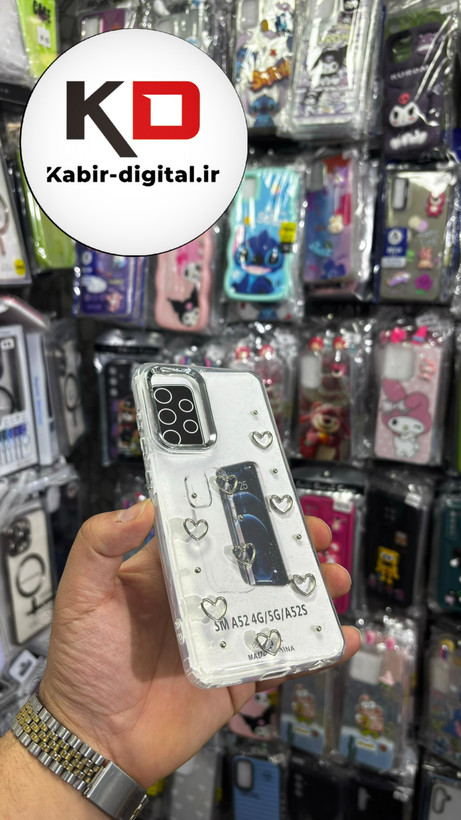 قاب گوشی Galaxy A52/A52sسامسونگ لاکچری شفاف رزینی طرح شاین لنز کرومی طرح پاپیون کرومی