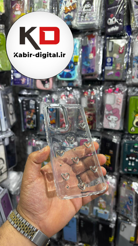 قاب گوشی Galaxy A52/A52sسامسونگ لاکچری شفاف رزینی طرح شاین لنز کرومی طرح قلب